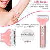 4 In 1 Women Electric Shaver Painless Rechargeable Hair Remover Eyebrow Nose Hair Cordless Trimmer Set - Pink