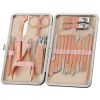 18PCS A Kit Professional Nail Salon Beauty Clipper&Pusher& Tweezers&Nipper Tool Products Kit for Manicure&Makup - Rose Gold