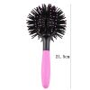 3d Round Hair Brushes Comb Salon Make Up 360 Degree Ball Blow Drying - Black