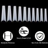 500Pcs False Nail Tips C Curve Half Cover French Nails Extra Long Fake Finger Nails For Nail Art Salons Home DIY 10 Sizes - Natural