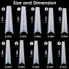 500Pcs False Nail Tips C Curve Half Cover French Nails Extra Long Fake Finger Nails For Nail Art Salons Home DIY 10 Sizes - Natural