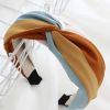 Womens Wide Headband Color Matching Turban Hairband Hair Accessories, Orange Yellow Blue - Default