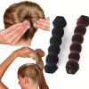 Hair Styling Tool Ponytail Holder Hair Donut Bun Ring Hair Styling Tools DIY Hair Foam Ring Shaper For Women - Black