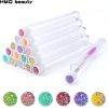 Reusable Eyebrow Brush Tube Disposable Eyelash Brush Eyebrow Brush Replaceable Dust-proof Sparkling Broken Diamond Makeup Brush - Transparent tube