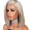 Women Side Parting Shoulder Length Straight Synthetic Hair Cosplay Wig - Dark