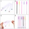 Reusable Eyebrow Brush Tube Disposable Eyelash Brush Eyebrow Brush Replaceable Dust-proof Sparkling Broken Diamond Makeup Brush - A mix and 50pcs