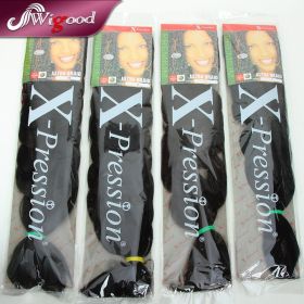 New African Chemical Fiber XpressionBraid Hair, European and American Natural Wig Black Braid Mixed Color (Color: Black)