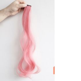 Curly Hair Hanging Ears, Hair Extension, Highlighting, Long Hair, Popular Color Wig (Color: Pink)