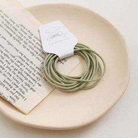 Morandi Color Hair Tie Female Korean Student High-Stretch Macaron Tie Hair Rope (Color: Green)