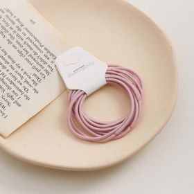 Morandi Color Hair Tie Female Korean Student High-Stretch Macaron Tie Hair Rope (Color: Pink)