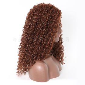 Cross Border Hot Sale African Wig European And American Wig Fluffy Long Curly Hair Small Curly Wave High Temperature Silk Chemical Fiber Headgear (Color: Brown)