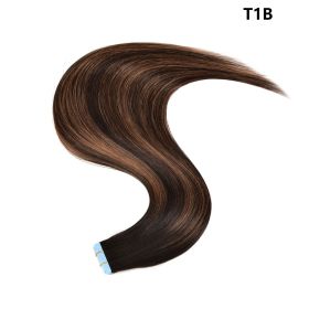 Female Traceless Invisible Real Hair Wig Extension (Option: T1B-18inch-20pcs)