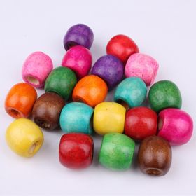 Vintage printed wooden beads (Option: Color-17mm-Q30pcs)