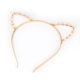 Cat's ear pearl hair band (Option: 3style)