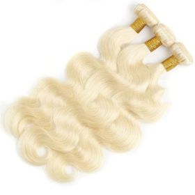 Simulated Human Hair Body Wave Curtain 613 Wig Snake Wavy High Temperature Silk (Option: Light gold-24inches)