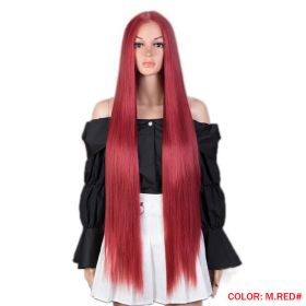 Long Straight Hair Synthetic Fiber Headgear (Option: M RED)