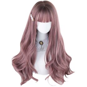 Waist Length Straight Hair Anime Cos (Option: Black gradient pink brown)