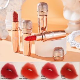 Cool Microphone Embossed Lipstick Not Easy To Makeup Long-lasting No Stain On Cup Matte Moisturizing Lip Lacquer Creative Lip Makeup (Option: 888 Chinese Red)