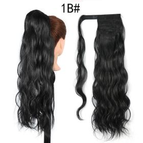 Invisible Velcro Big Wave Ponytail Chemical Fiber Curly Hair (Option: 1B)