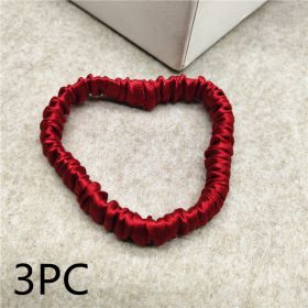 Silk seamless hair tie (Option: Wine red 3PC)