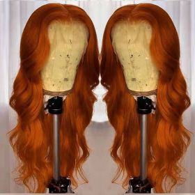 European And American Dark Orange Wig Hair Set Smooth Hair (Option: 180Density-18inch)