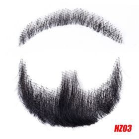 Real Human Hair Simulation Men's A Tin Beard-Channel Film And Television Makeup Props (Option: HZ03)